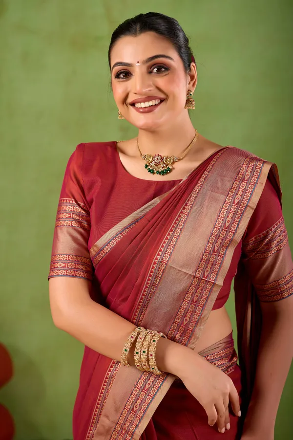 Maroon_Narayanpet_Mercerized_Cotton_Saree