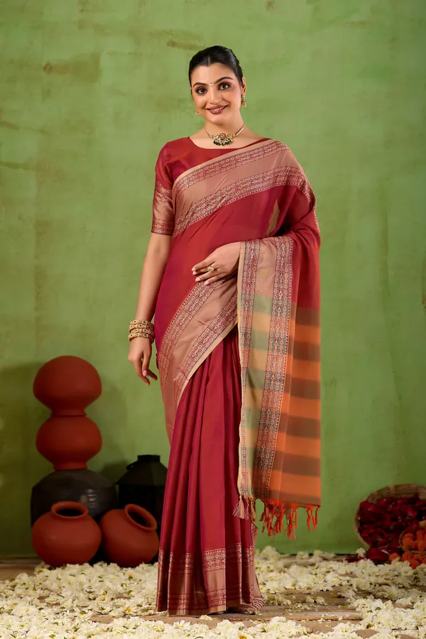 Maroon_Narayanpet_Mercerized_Cotton_Saree