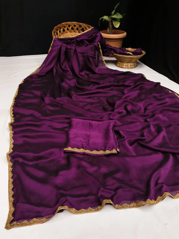 New_Party_Wear_Rangoli_Silk_Wine_color_saree_with_Blouse_and_stone_lace_Border