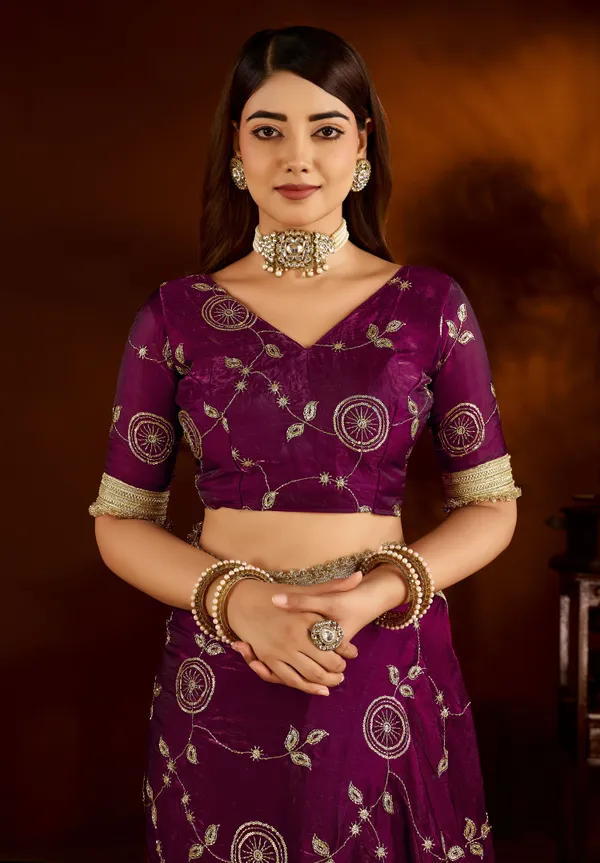 Wine_Satin_Silk_Saree_with_Heavy_Embroidered_Work
