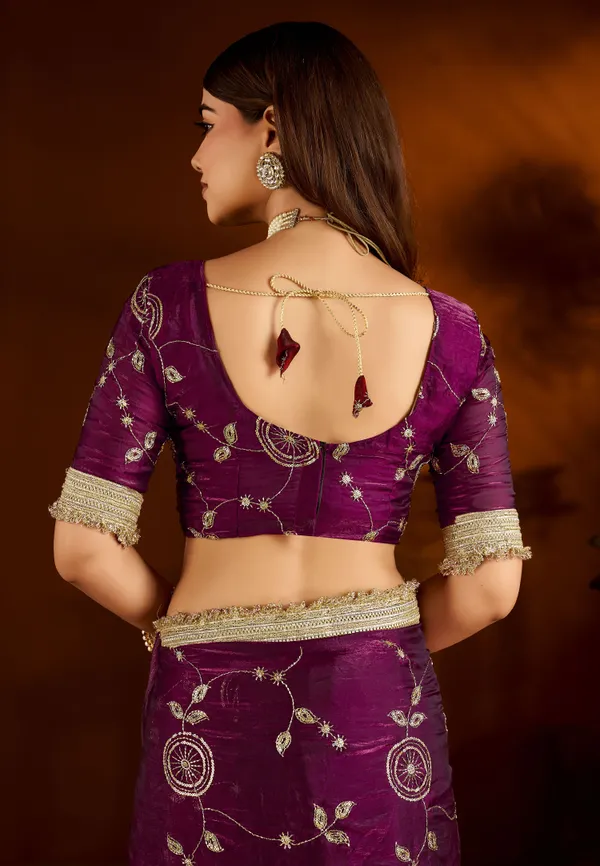 Wine_Satin_Silk_Saree_with_Heavy_Embroidered_Work