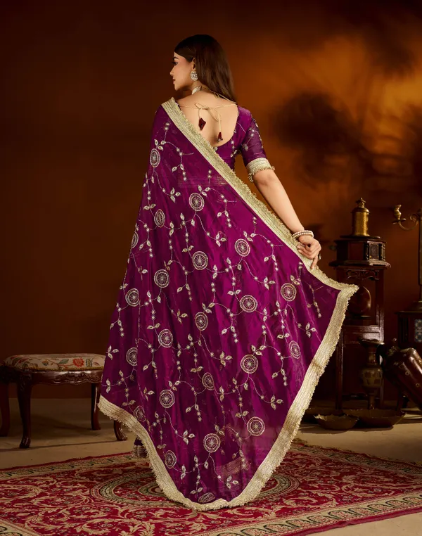Wine_Satin_Silk_Saree_with_Heavy_Embroidered_Work
