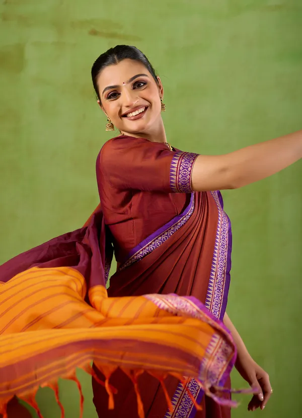 Maroon_Narayanpet_Mercerized_Cotton_Saree