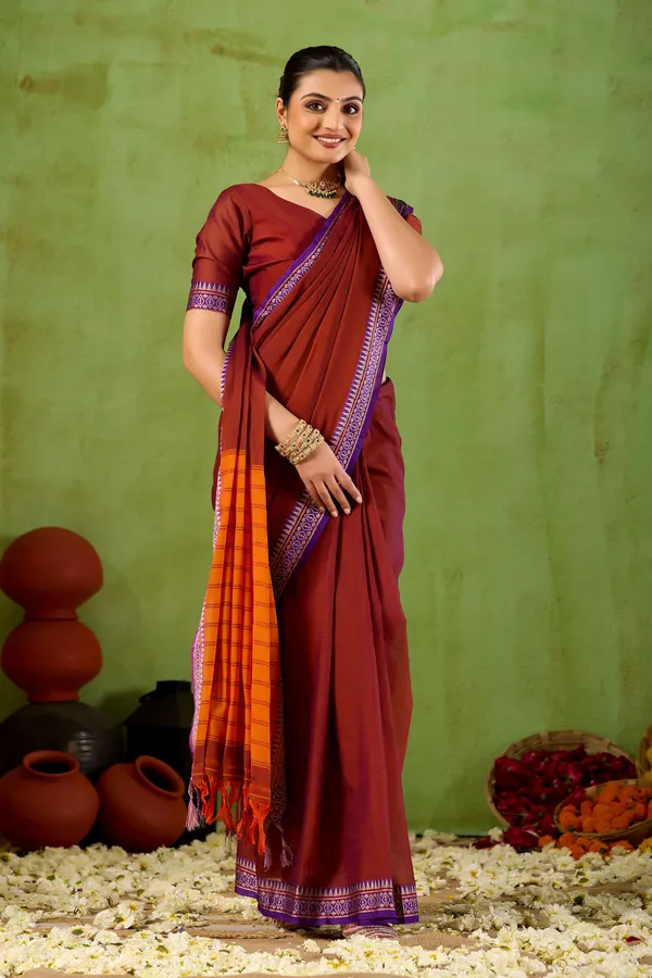 Maroon_Narayanpet_Mercerized_Cotton_Saree