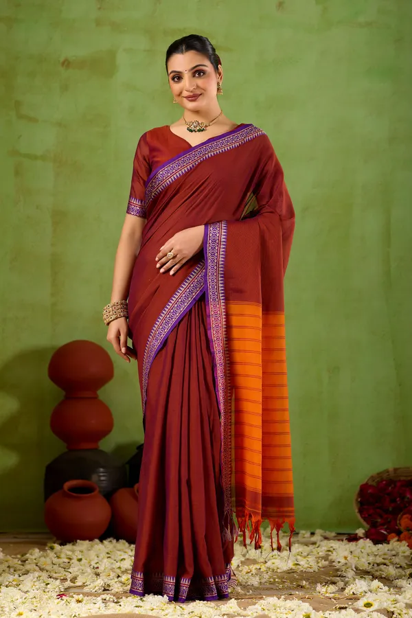 Maroon_Narayanpet_Mercerized_Cotton_Saree