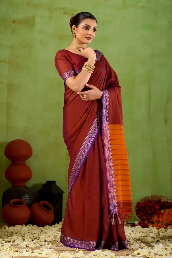 Maroon_Narayanpet_Mercerized_Cotton_Saree