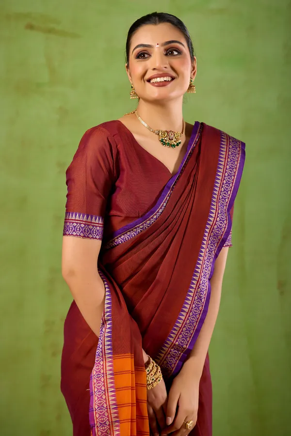 Maroon_Narayanpet_Mercerized_Cotton_Saree