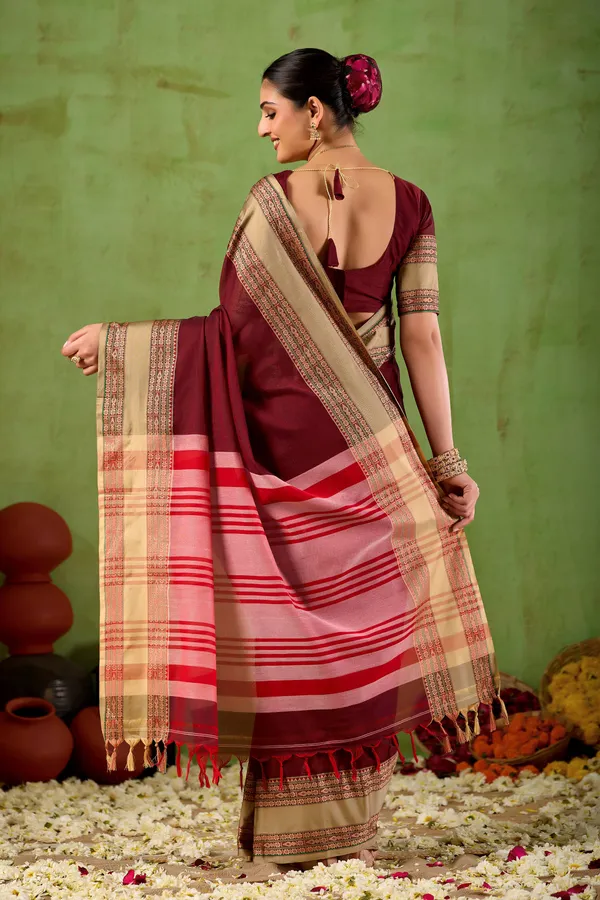 Maroon_Narayanpet_Mercerized_Cotton_Saree