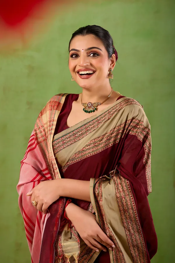 Maroon_Narayanpet_Mercerized_Cotton_Saree