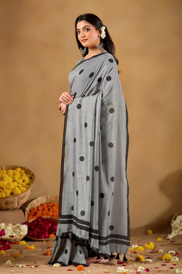 Grey_Handloom_Print_Cotton_Saree