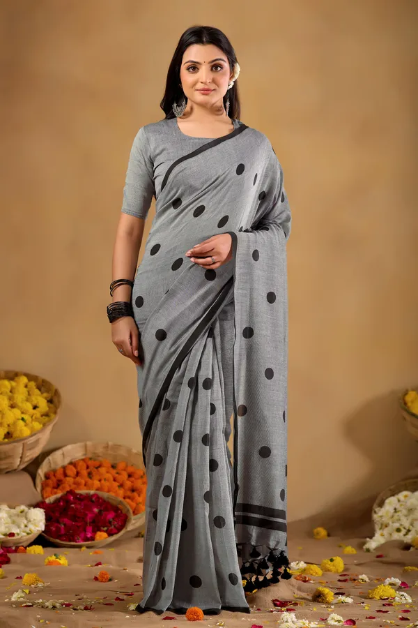 Grey_Handloom_Print_Cotton_Saree