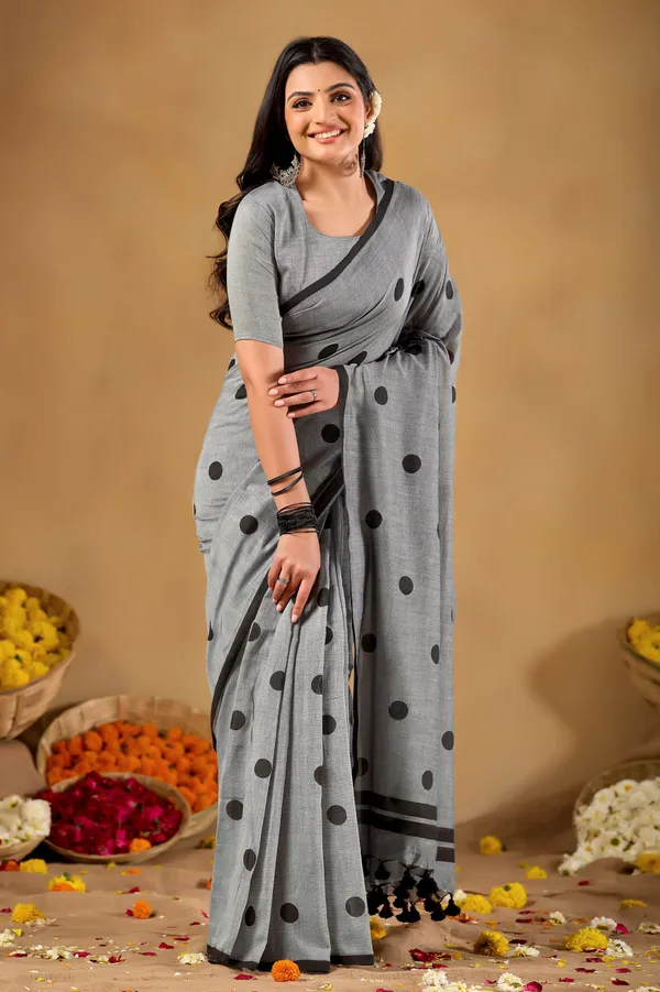 Grey_Handloom_Print_Cotton_Saree