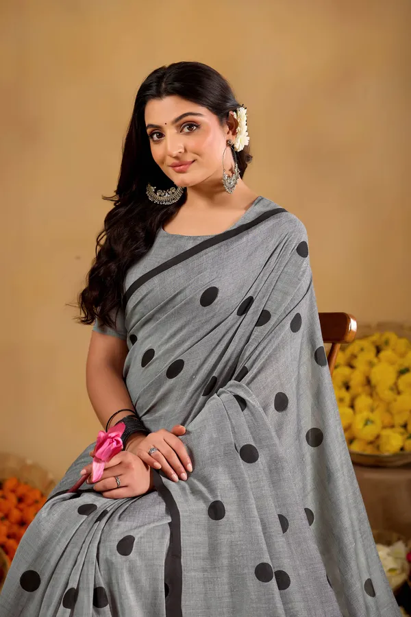 Grey_Handloom_Print_Cotton_Saree