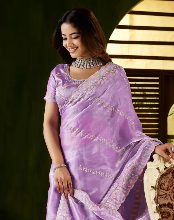 Lavender_Jimmy_Choo_Fabric_Saree_with_Multi_Thread_Embroidered_Work_for_Women