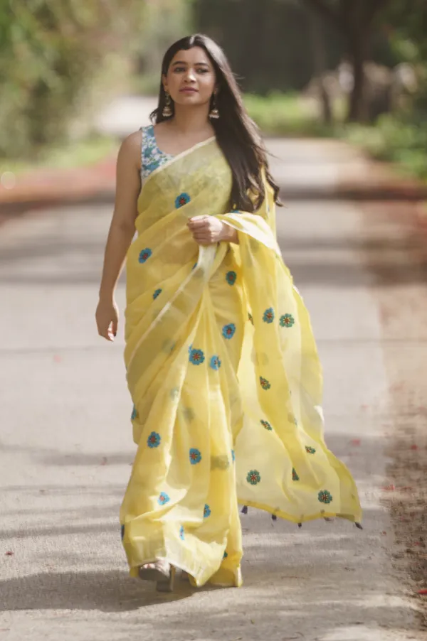 Yellow_Colour_Linen_Saree_(With_Unstitched_Blouse_Piece)_(For_Women)
