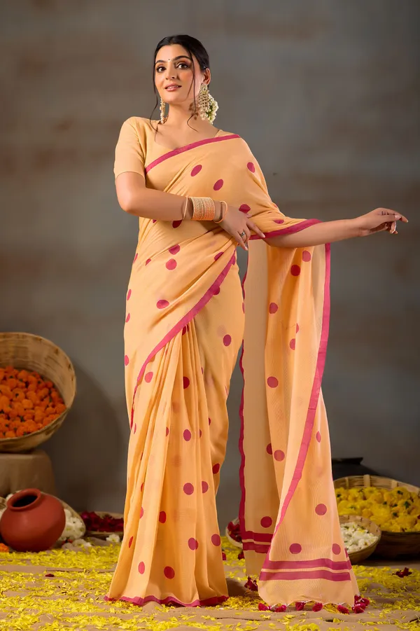 Yellow_Handloom_Print_Cotton_Saree