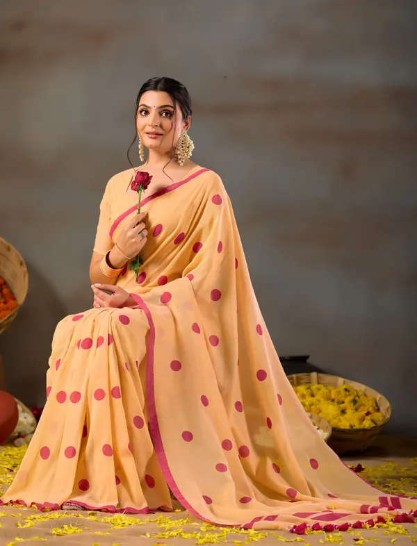 Yellow_Handloom_Print_Cotton_Saree