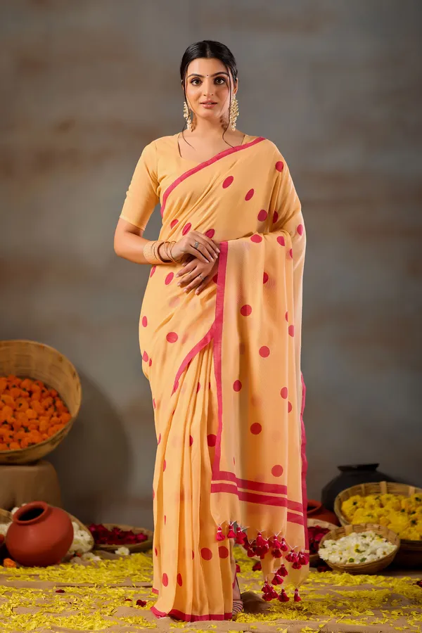 Yellow_Handloom_Print_Cotton_Saree