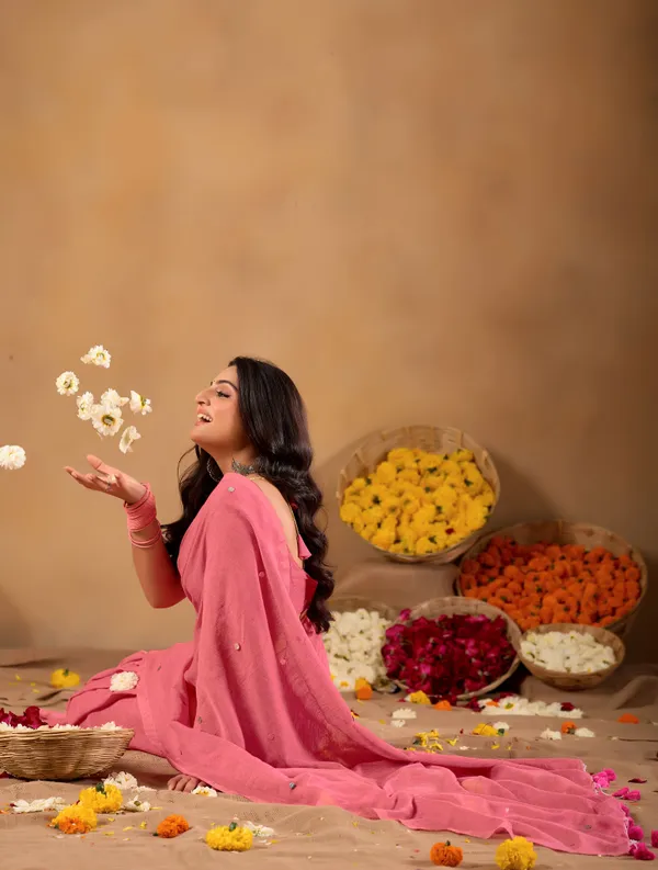Pink_Handloom_Gini_Cotton_Saree