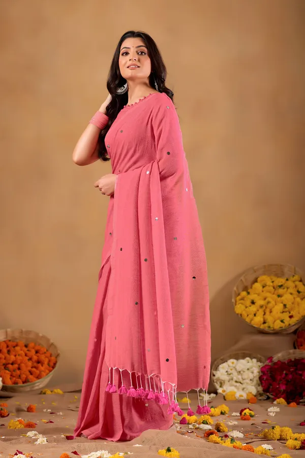 Pink_Handloom_Gini_Cotton_Saree