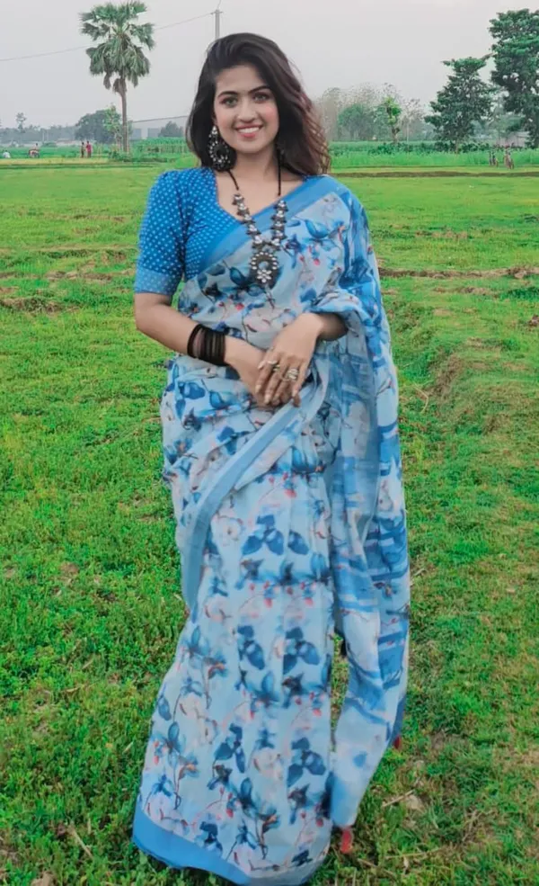 Sky_Blue_Colour_Linen_Saree_(With_Unstitched_Blouse_Piece)_(For_Women)