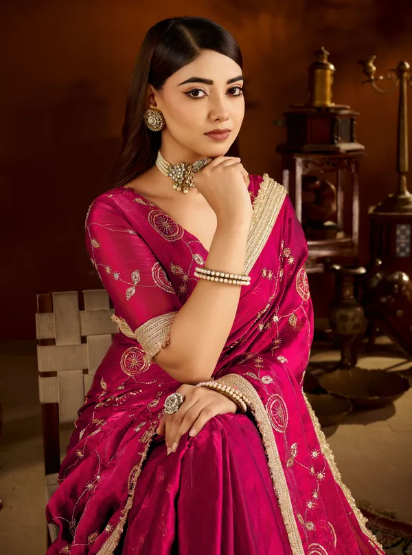 Pink_Satin_Silk_Saree_with_Heavy_Embroidered_Work