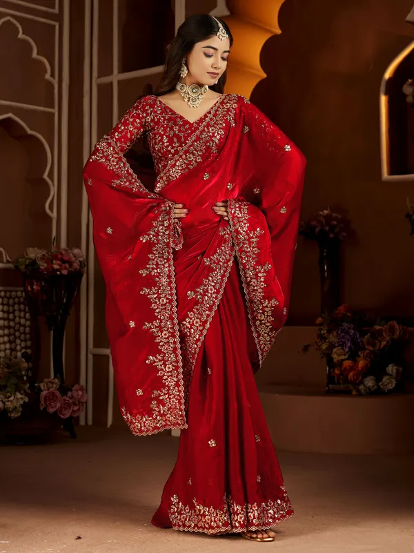 Red_Colour_Satin_Silk_Saree_with_Heavy_Embroidery_Work_Blouse_Designer_Wedding_&_Party_Wear_Ethnic_Saree_for_Women