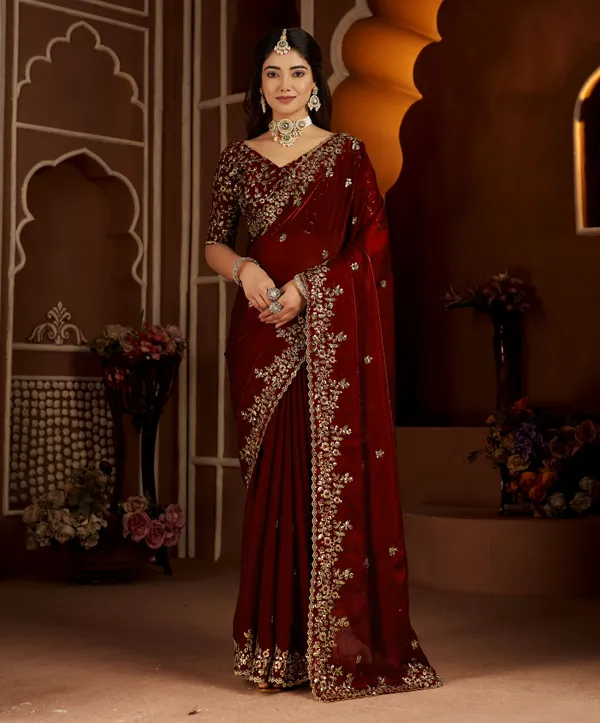 Maroon_Colour_Satin_Silk_Saree_with_Heavy_Embroidery_Work_Blouse_Designer_Wedding_&_Party_Wear_Ethnic_Saree_for_Women