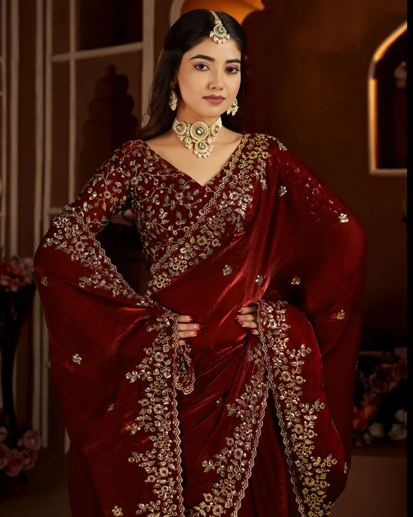 Maroon_Colour_Satin_Silk_Saree_with_Heavy_Embroidery_Work_Blouse_Designer_Wedding_&_Party_Wear_Ethnic_Saree_for_Women