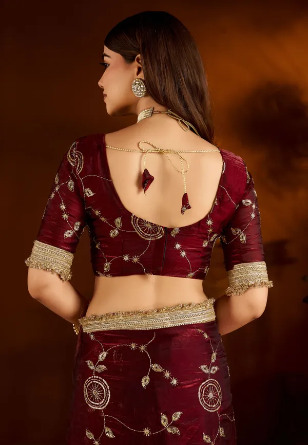 Maroon_Satin_Silk_Saree_with_Heavy_Embroidered_Work