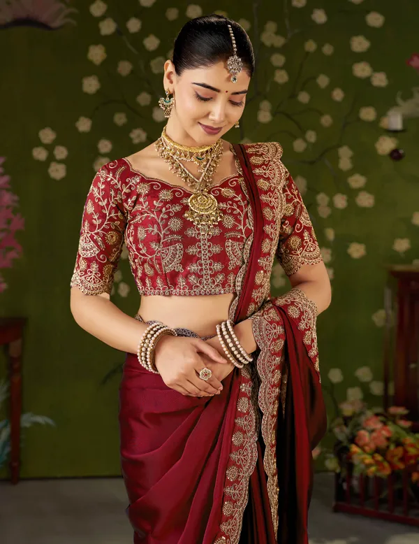 Red_Rangoli_Silk_Saree_with_Embroidered_Designer_Blouse_Piece
