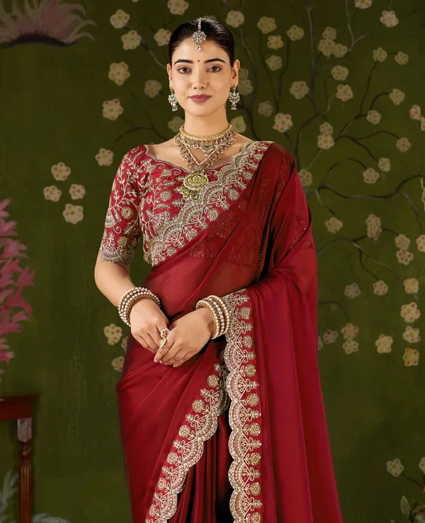 Red_Rangoli_Silk_Saree_with_Embroidered_Designer_Blouse_Piece