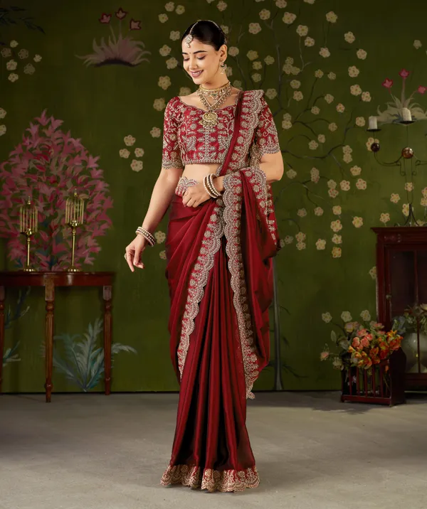 Red_Rangoli_Silk_Saree_with_Embroidered_Designer_Blouse_Piece