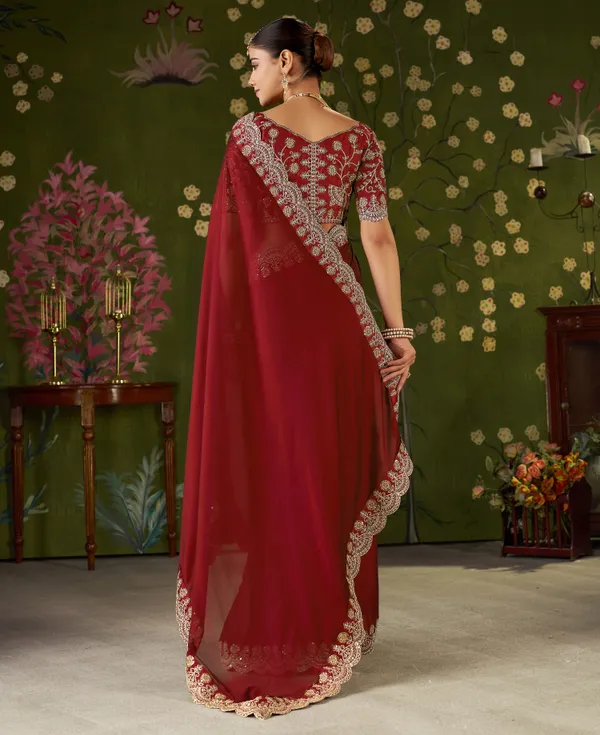 Red_Rangoli_Silk_Saree_with_Embroidered_Designer_Blouse_Piece