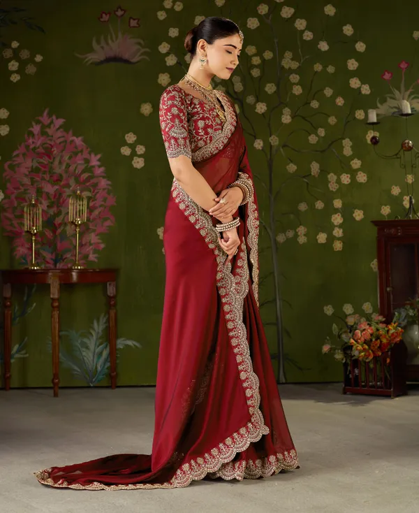 Red_Rangoli_Silk_Saree_with_Embroidered_Designer_Blouse_Piece