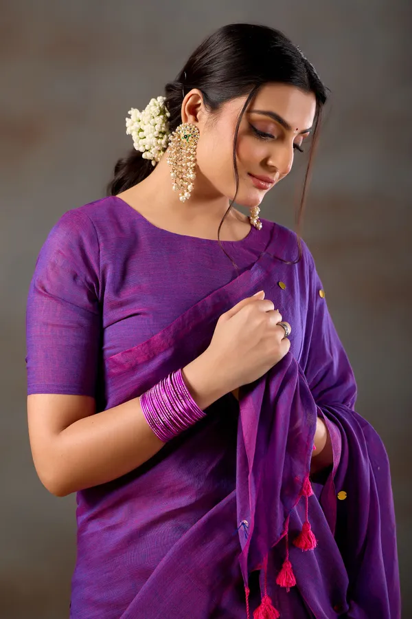 Purple_Handloom_Gini_Cotton_Saree