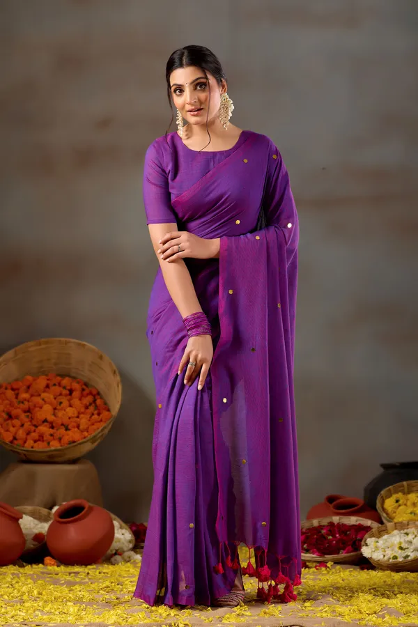 Purple_Handloom_Gini_Cotton_Saree