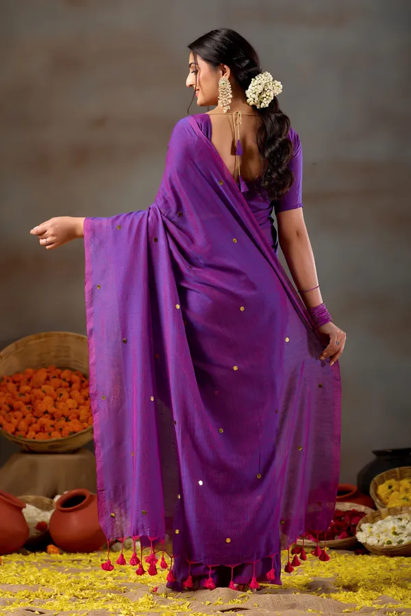 Purple_Handloom_Gini_Cotton_Saree