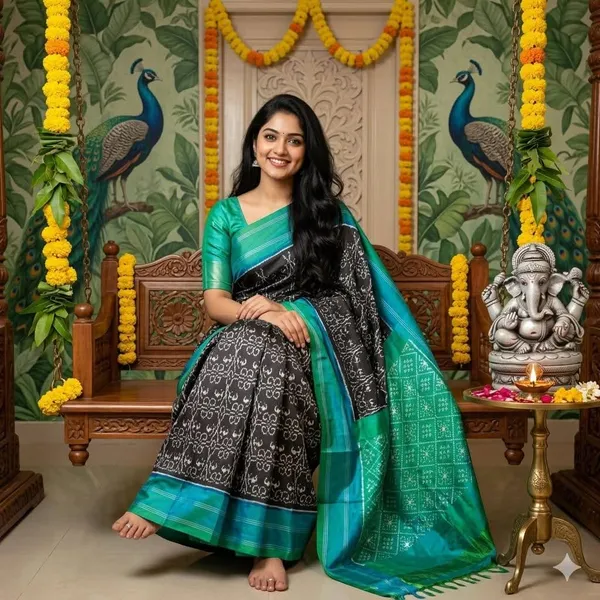 Pochampalli_Designer_Printed_And_Dolla_Silk_Fabric_Sarees