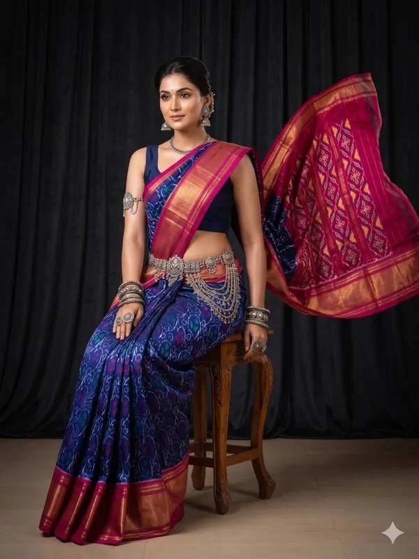 Kalamkari_Designer_Printed_And_Dolla_Silk_Fabric_Sarees