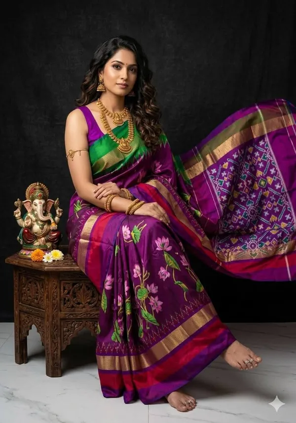 Pochammpalli_Designer_Printed_And_Dolla_Silk_Fabric_Sarees