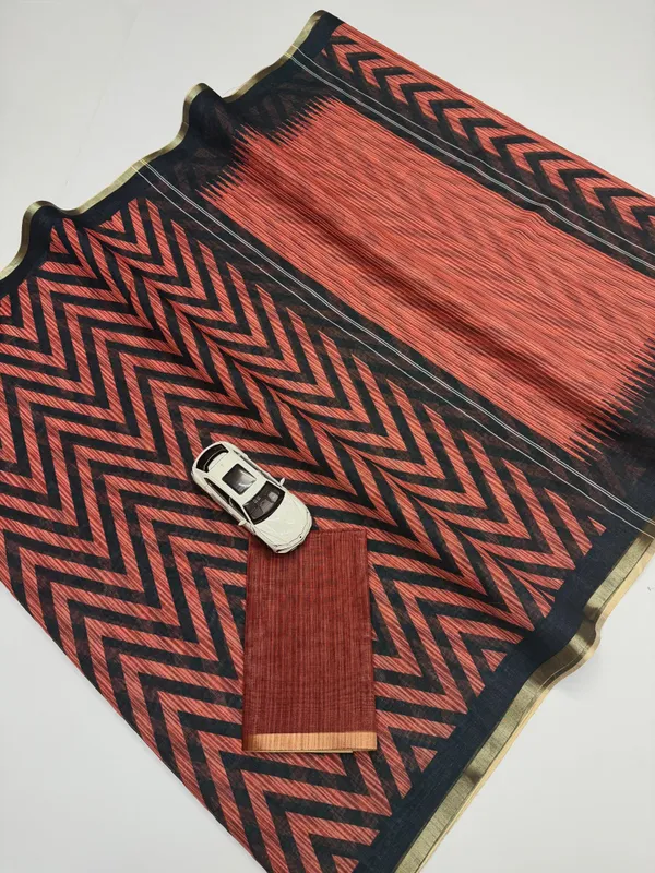 Latest_Lilen_Cotton_Gold_Jari_Border_Saree