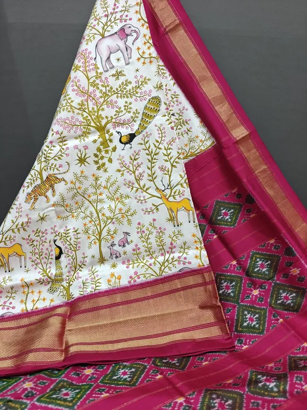 Pochammpalli_Designer_Printed_And_Dolla_Silk_Fabric_Sarees