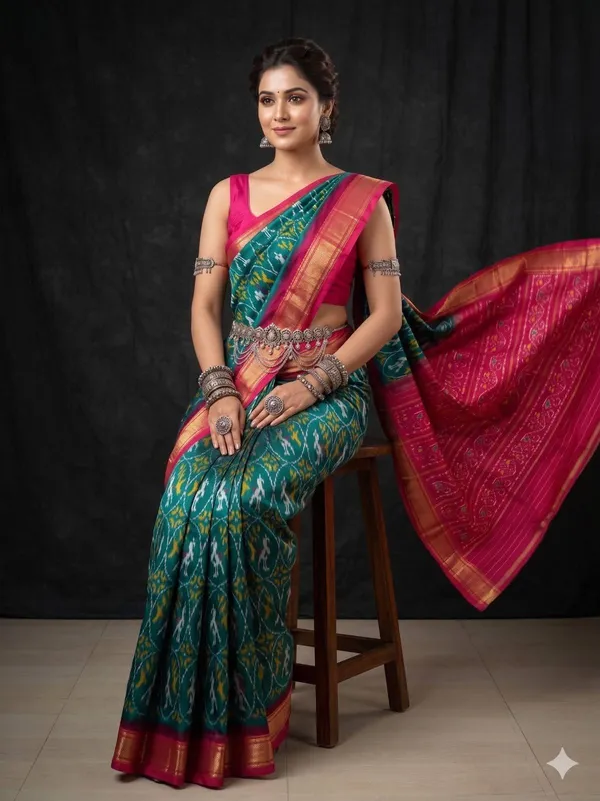 Kalamkari_Designer_Printed_And_Dolla_Silk_Fabric_Sarees