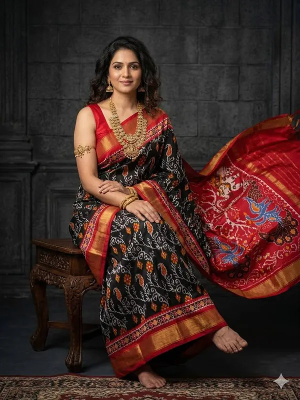Kalamkari_Designer_Printed_And_Dolla_Silk_Fabric_Sarees
