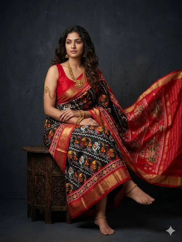 Kalamkari_Designer_Printed_And_Dolla_Silk_Fabric_Sarees