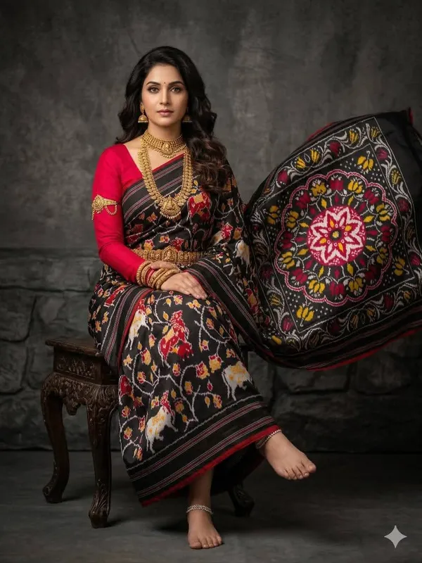 Kalamkari_Designer_Printed_And_Dolla_Silk_Fabric_Sarees