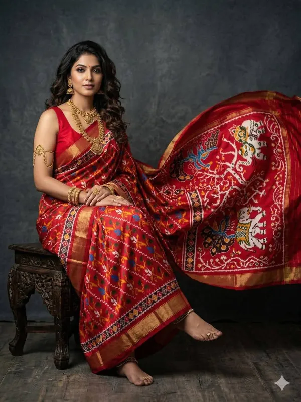 Kalamkari_Designer_Printed_And_Dolla_Silk_Fabric_Sarees