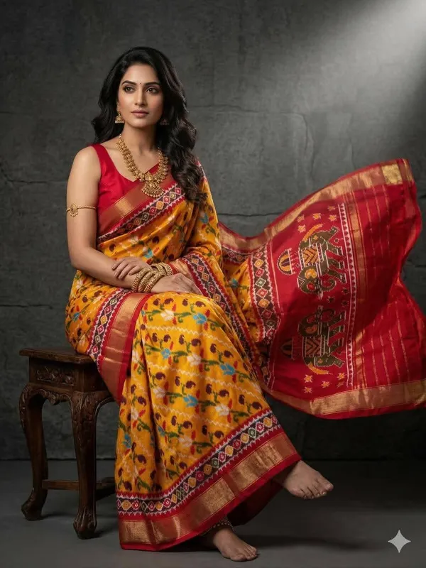 Kalamkari_Designer_Printed_And_Dolla_Silk_Fabric_Sarees