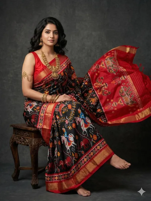 Kalamkari_Designer_Printed_And_Dolla_Silk_Fabric_Sarees